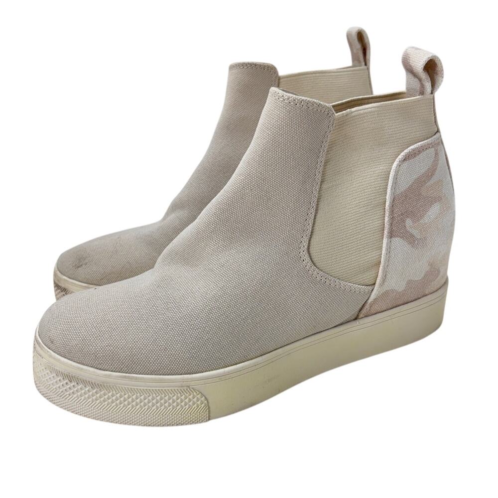 Dolce Vita Sneaker Bootie Women's Size 7 Beige Camo High Top‎ Hidden Wedge Heel
